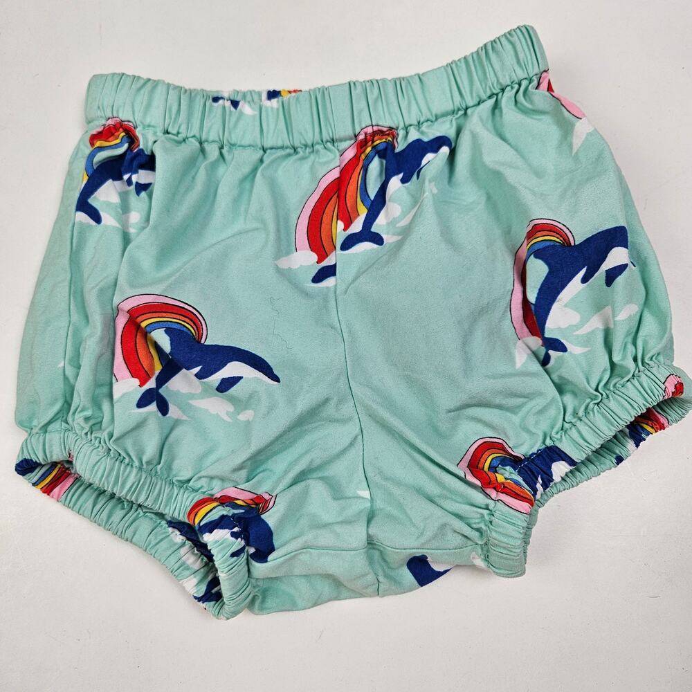 Hanna Andersson Dolphin Rainbow Bloomers Infant‎ 75 12-18 mos Aqua Blue